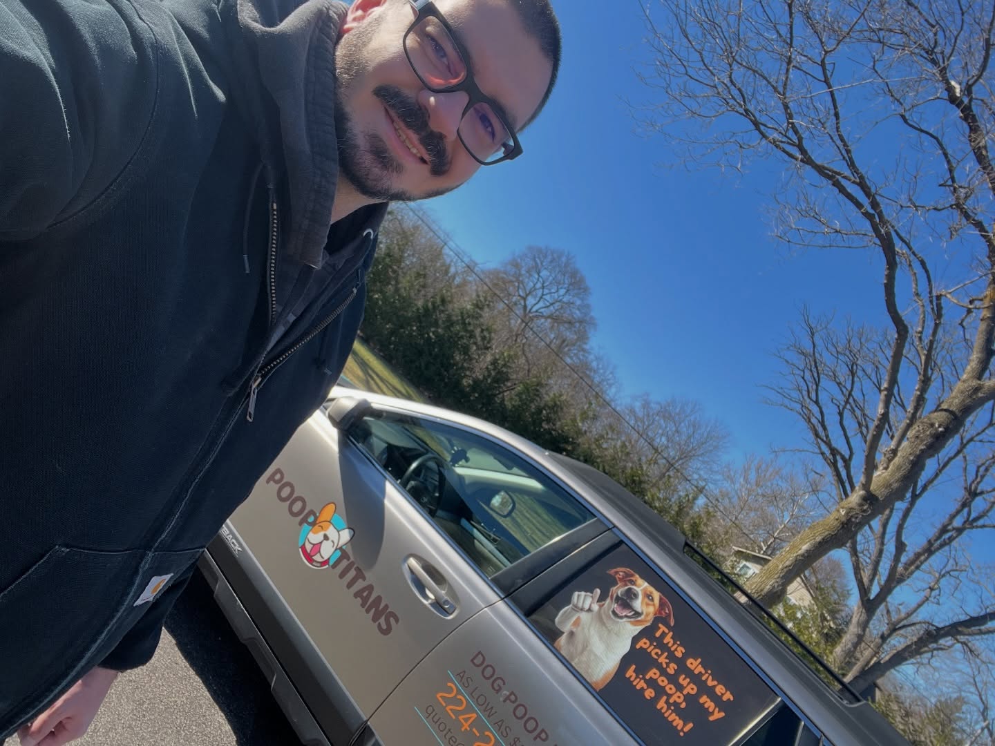 Mo with the Poop Titans van